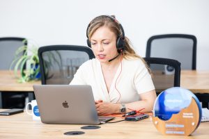 image of a team mate who is on an online call about salesforce data integrations